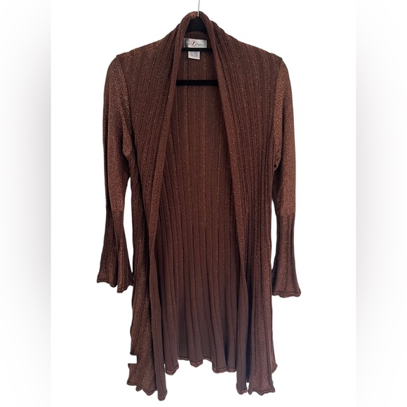Once 1 Again Sweaters - Once 1 Again Women Long Sweater Cardigan. Size M Color Brown and Gold